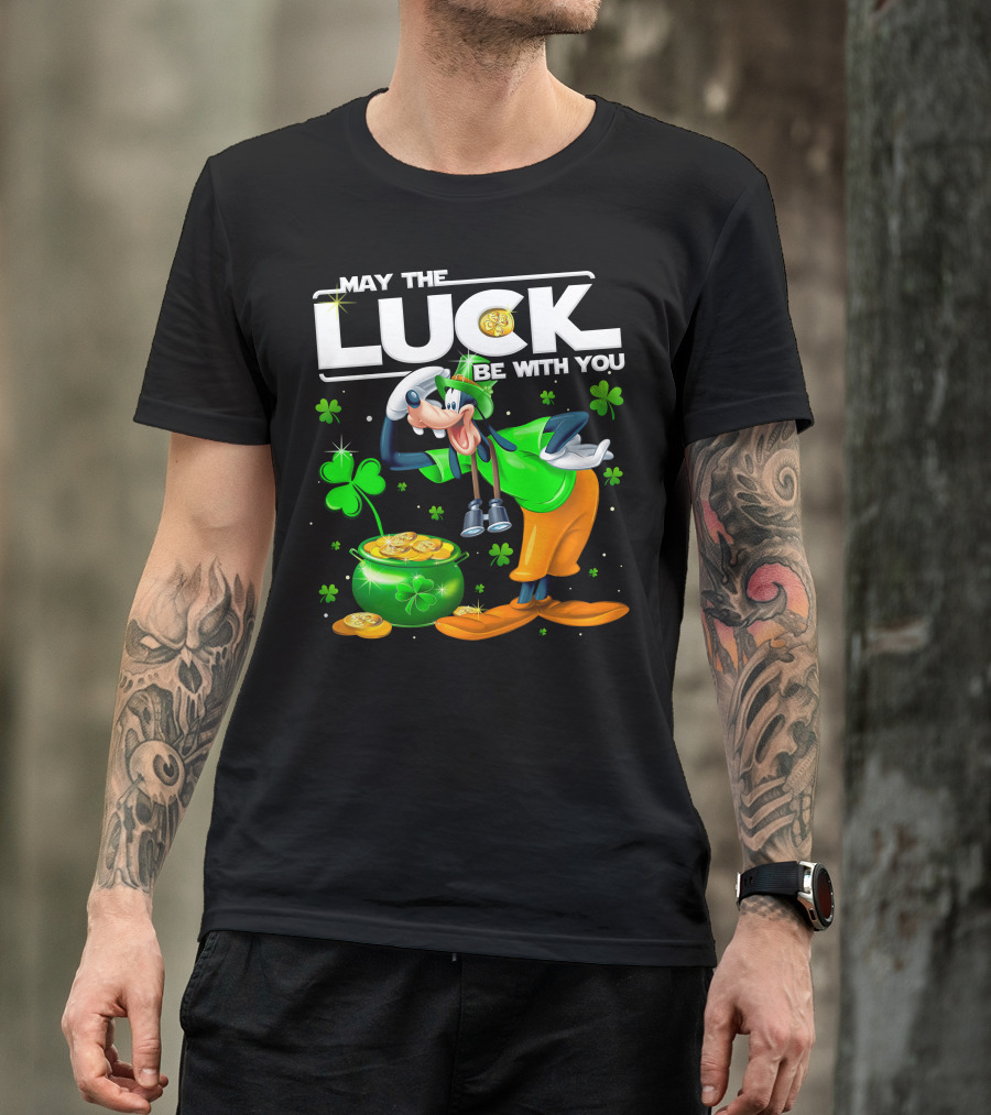 May The Luck Be With You Goofy Coins Clover T-Shirt