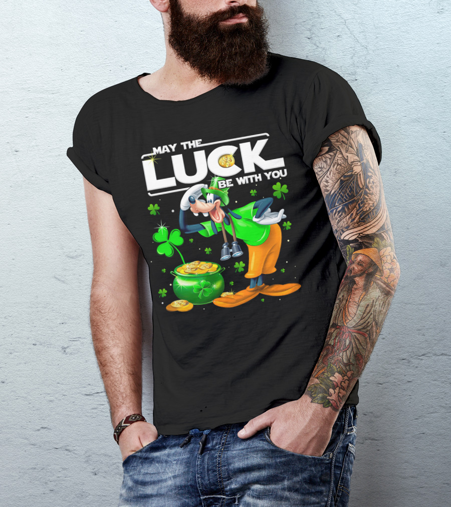 May The Luck Be With You Goofy Coins Clover T-Shirt