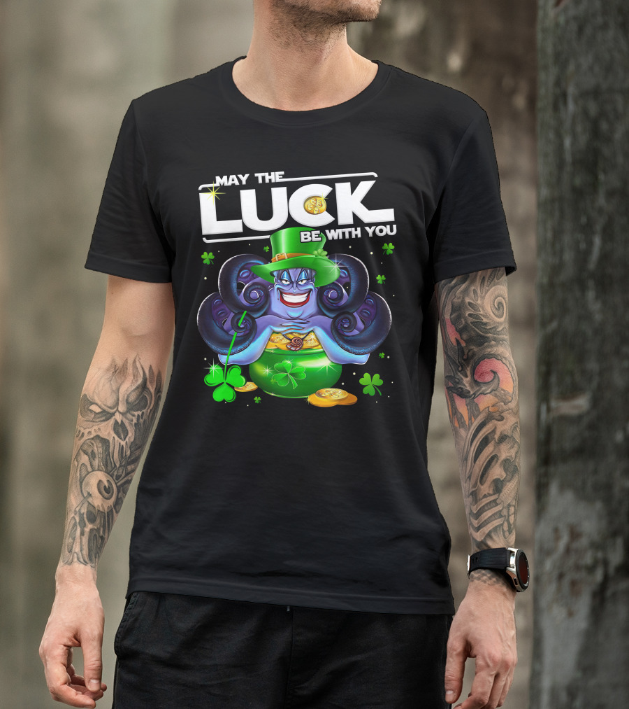 May The Luck Be With You Ursula Clovers And Gold Coins T-Shirt