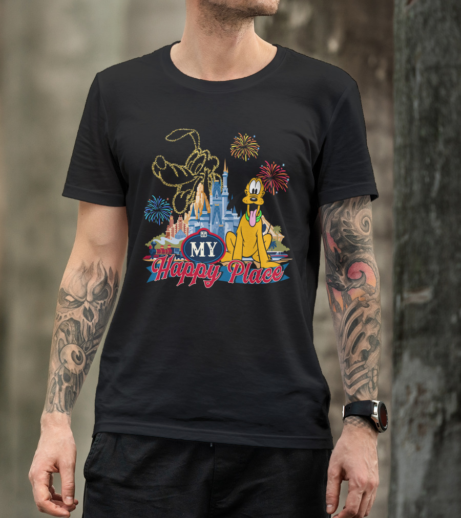 My Happy Place Fireworks Castle Pluto T-Shirt
