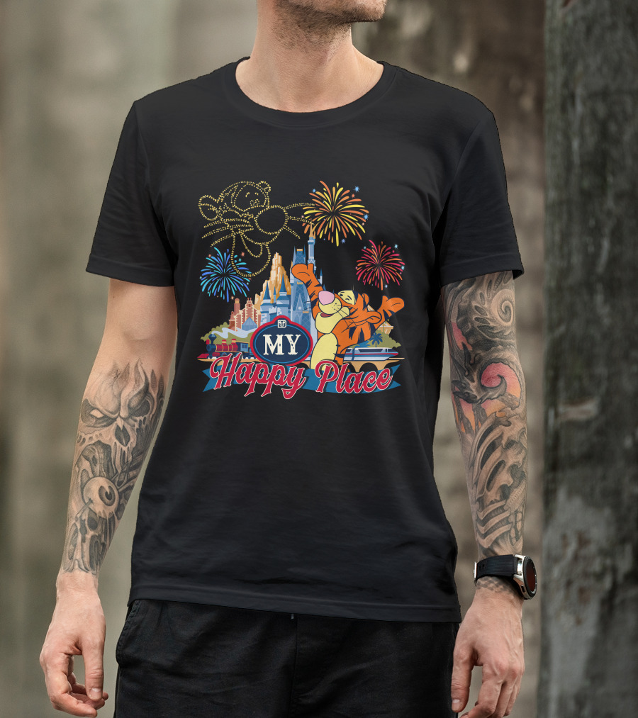 My Happy Place Tigger Castle Fireworks Celebration T-Shirt