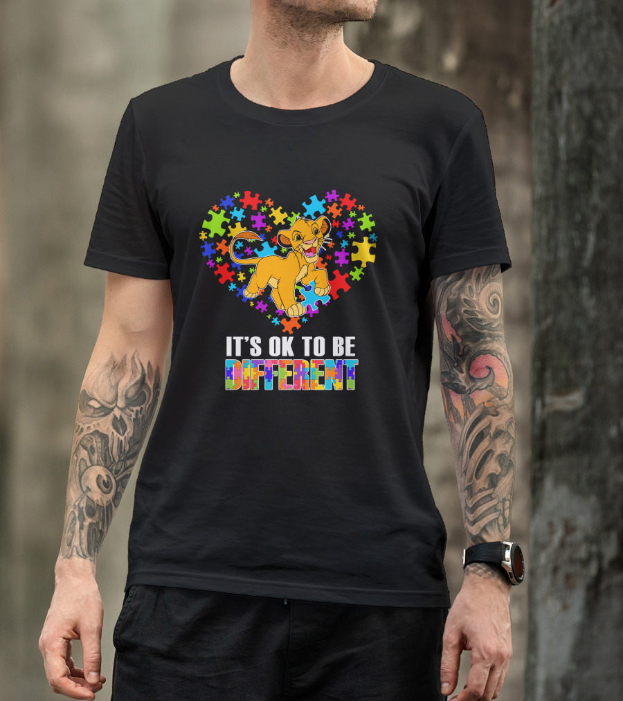 Simba It's Ok To Be Different Puzzle Heart T-Shirt