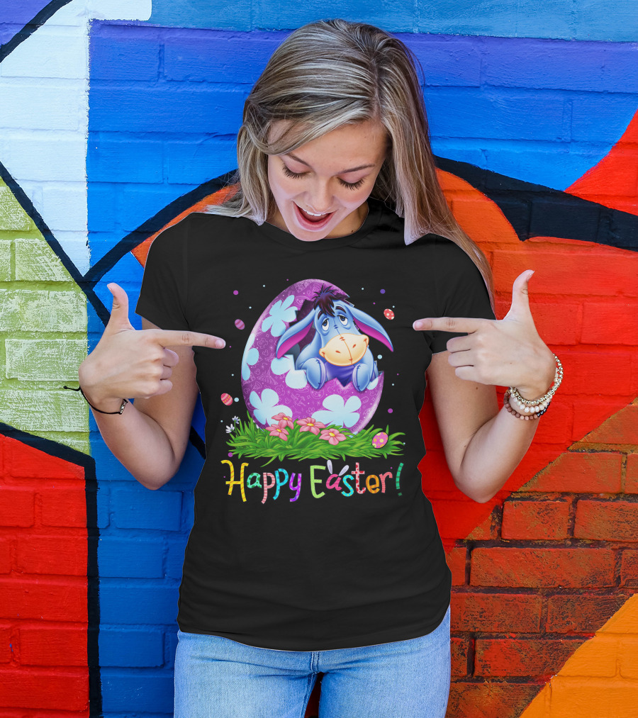 Eeyore Happy Easter Egg Floral T-Shirt