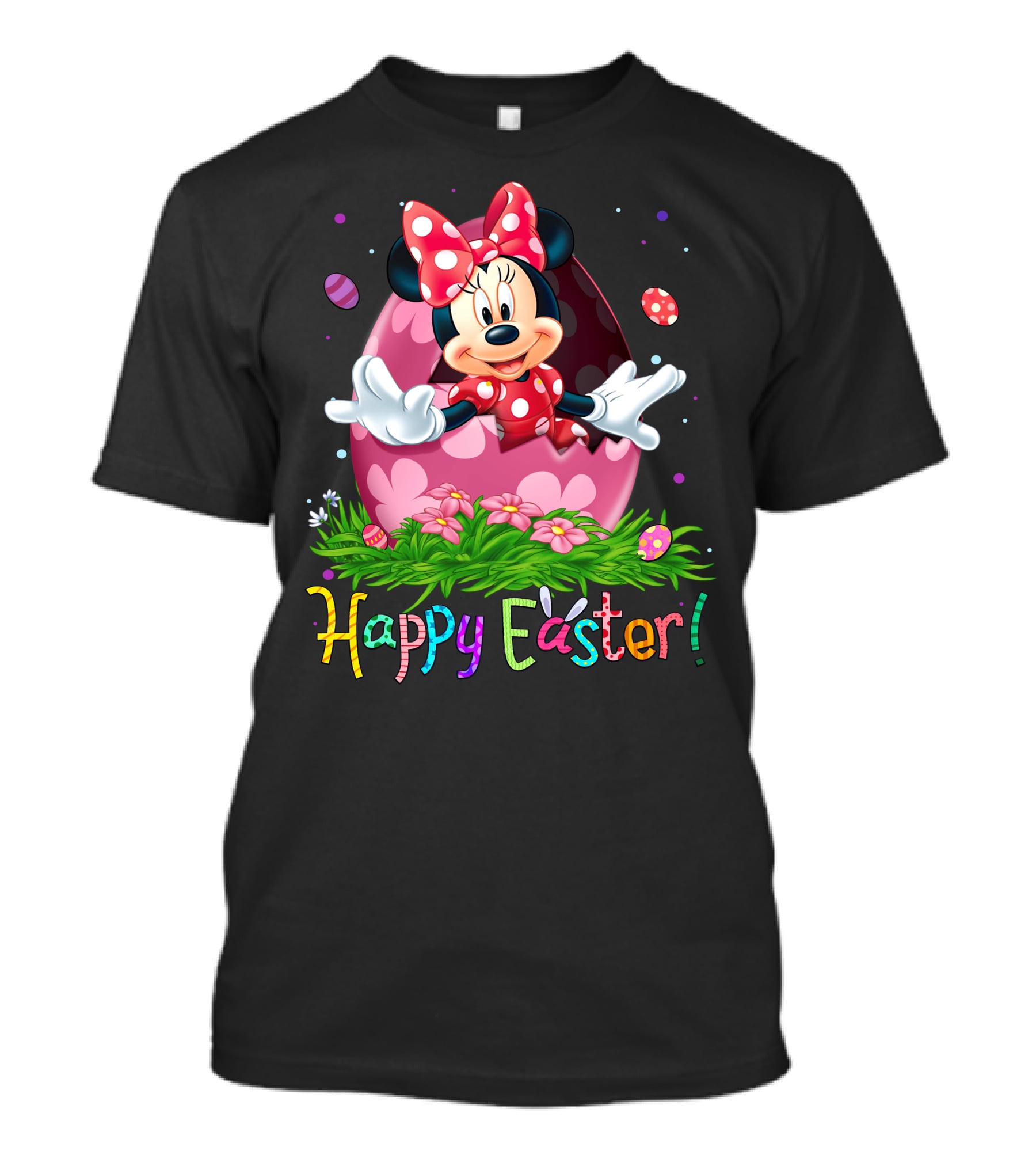 Happy Easter Minnie Mouse Pink Egg Celebration T-Shirt