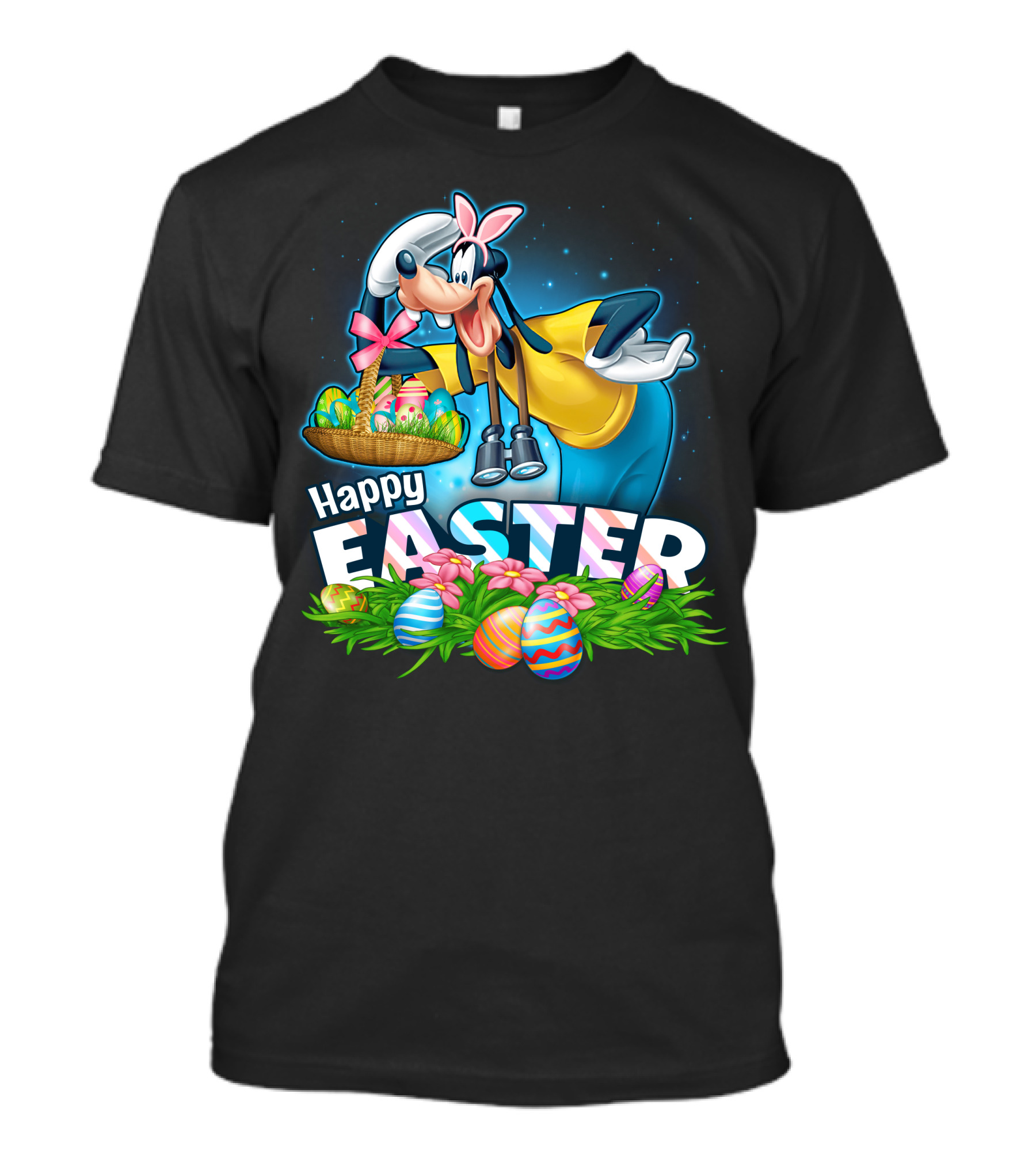 Goofy Happy Easter Basket Of Eggs T-Shirt