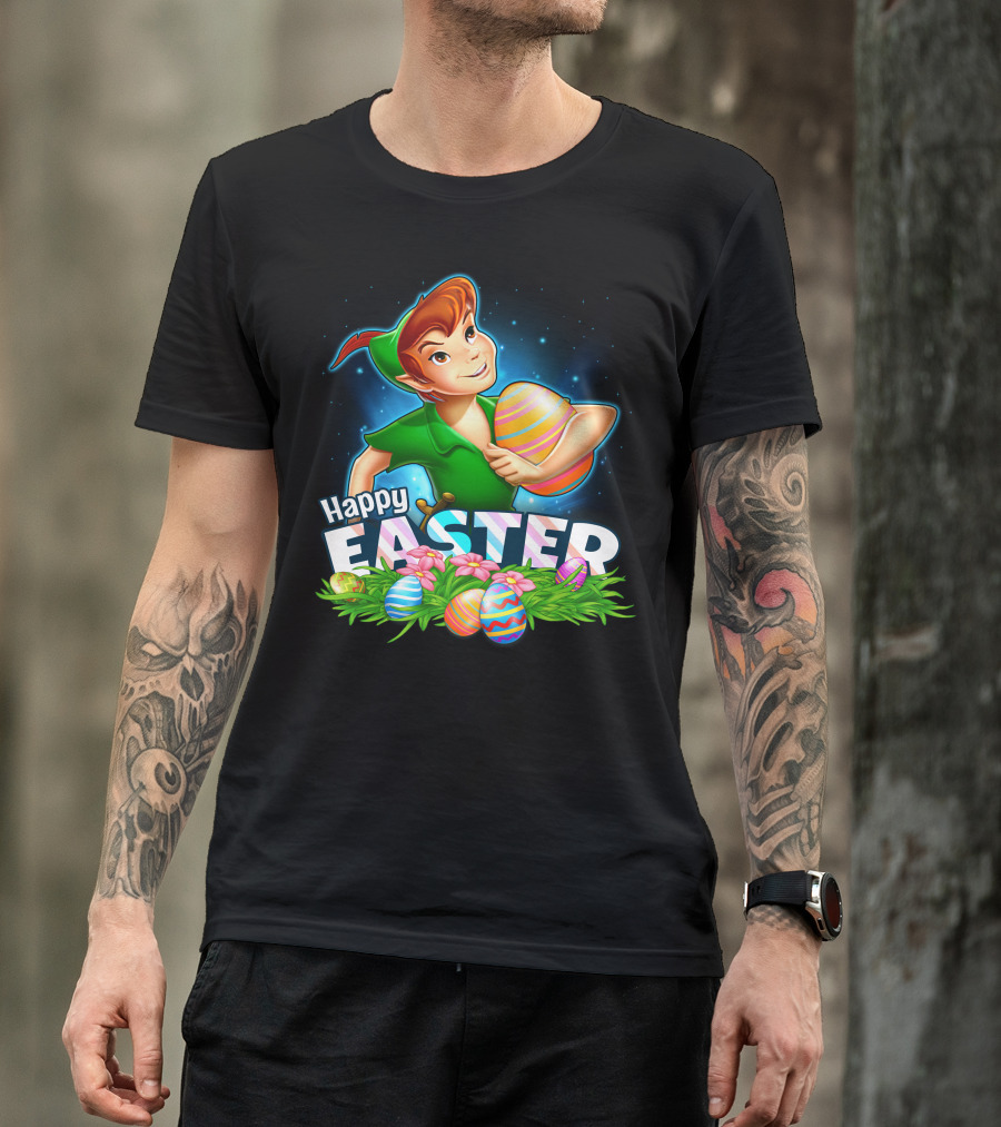 Peter Pan Holding Easter Eggs Happy Easter T-Shirt