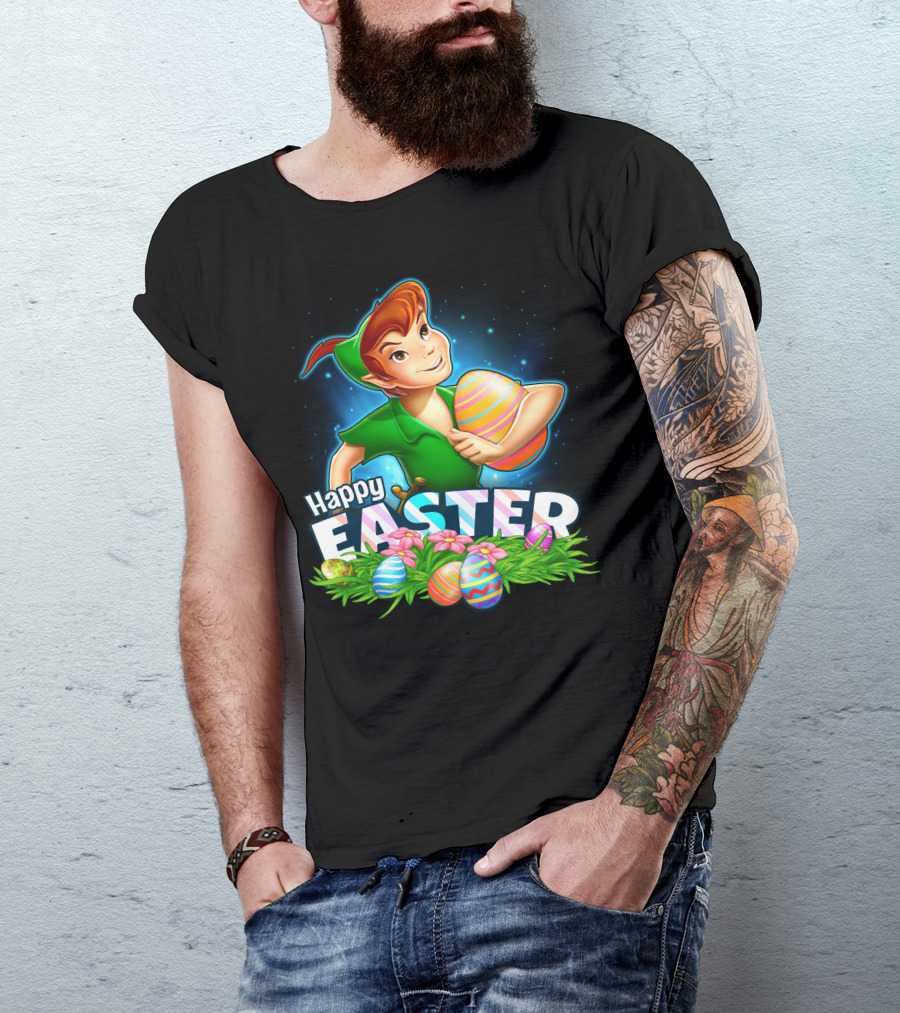 Peter Pan Holding Easter Eggs Happy Easter T-Shirt
