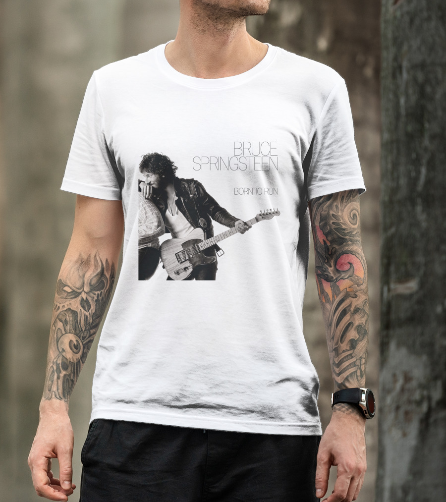 Bruce Springsteen Born To Run Double Sided Retro Music Iconography T-Shirt