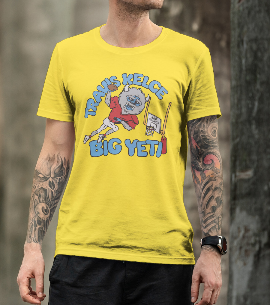 Travis Kelce Big Yeti New Heights Basketball Football T-Shirt