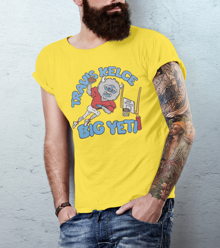 Travis Kelce Big Yeti New Heights Basketball Football T-Shirt