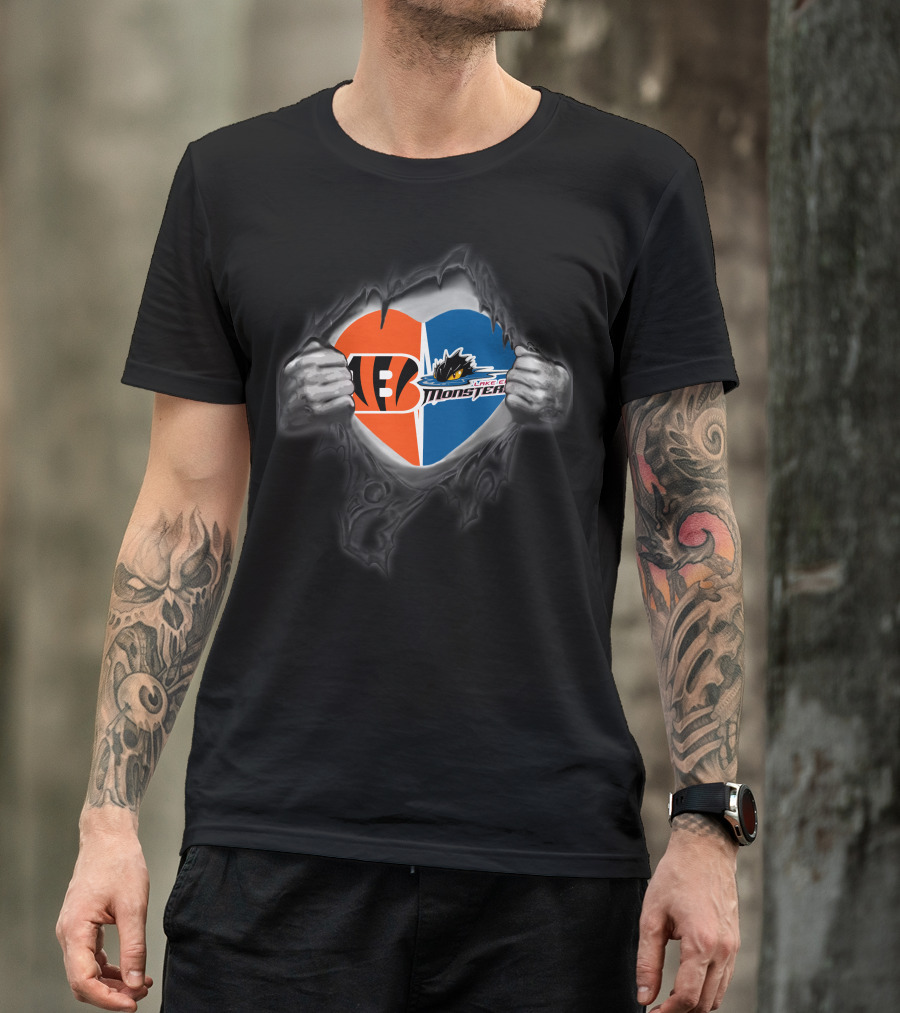 Bengals Cleveland Monsters Heart-Shaped Team Spirit T-Shirt