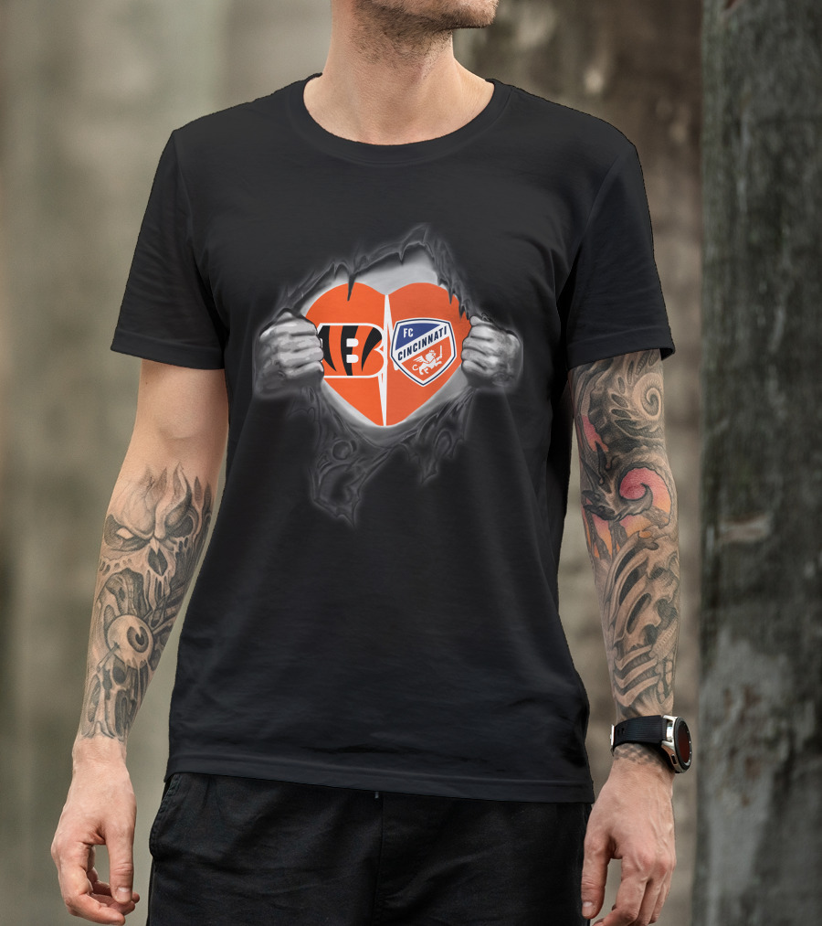 Bengals FC Cincinnati Heart Logo Pride T-Shirt