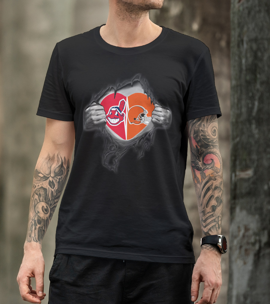 Cleveland Browns Cleveland Indians Heart T-Shirt