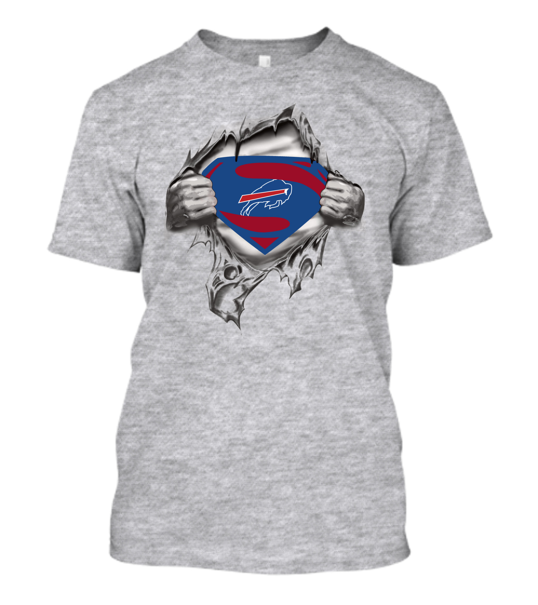 Buffalo Bills Superhero Emblem Rip Effect T-Shirt