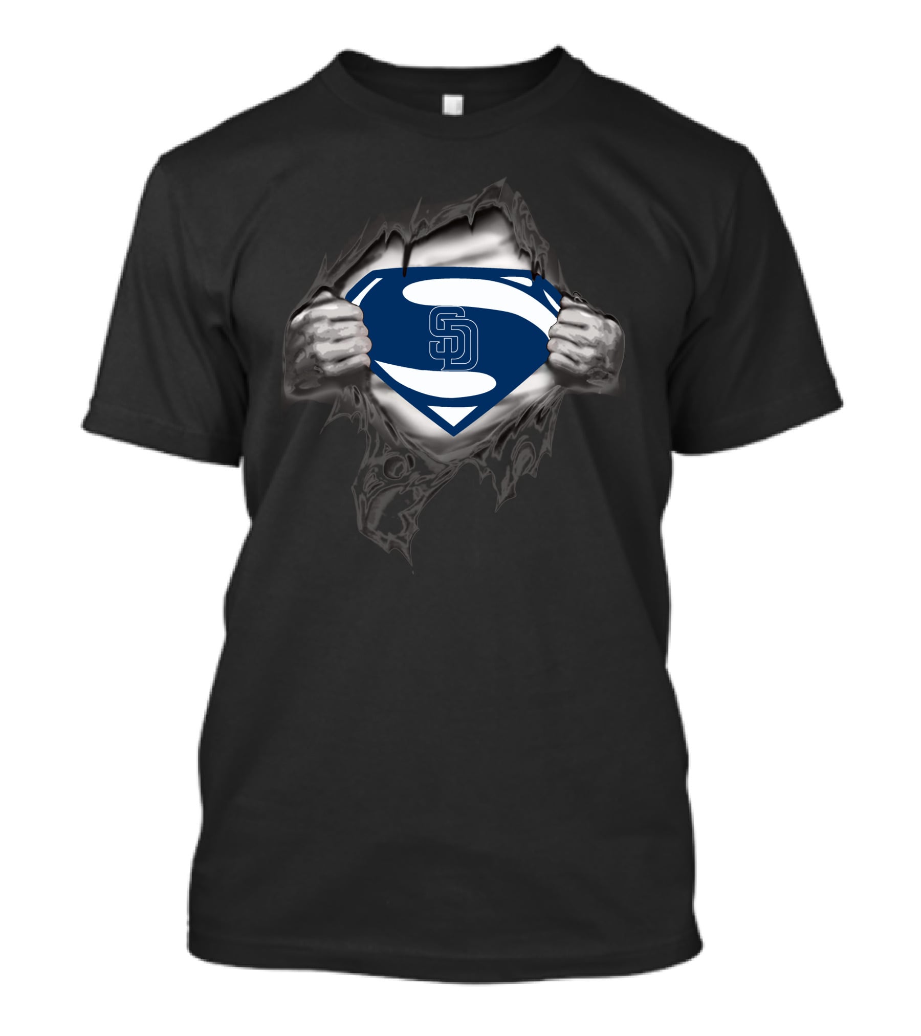 Superman Sd Logo San Diego Padres Tear T-Shirt