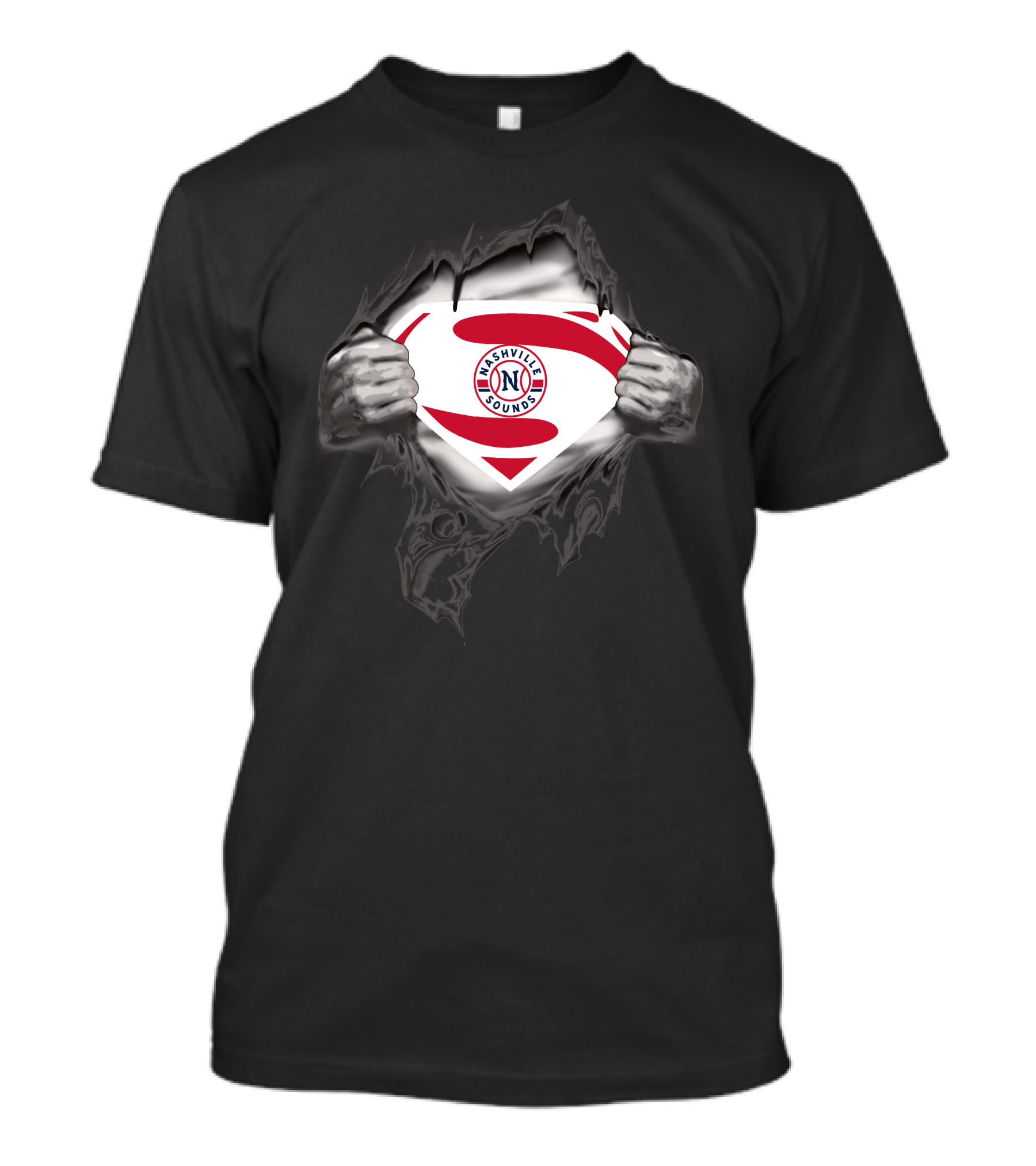 Nashville Sounds Super Hero Logo Superman Style Burst T-Shirt