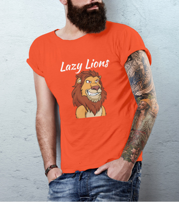 Lazy Lions NFT Apparel Bold Cartoon Lion T-Shirt