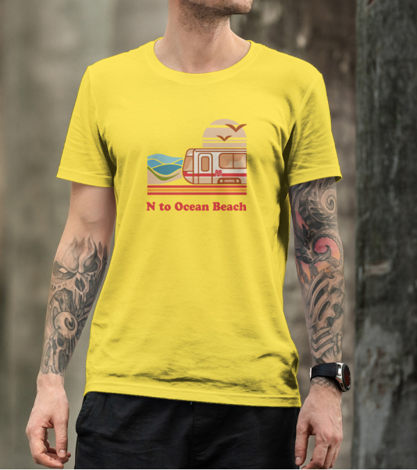 N To Ocean Beach San Francisco Vintage Transit T-Shirt