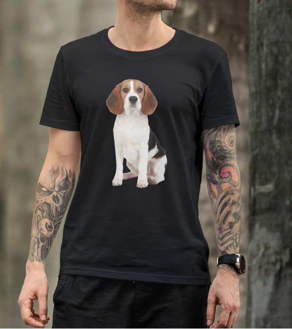 Beagle1 Portrait Dog Sitting T-Shirt