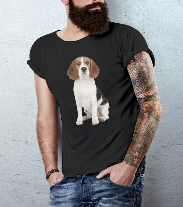 Beagle1 Portrait Dog Sitting T-Shirt
