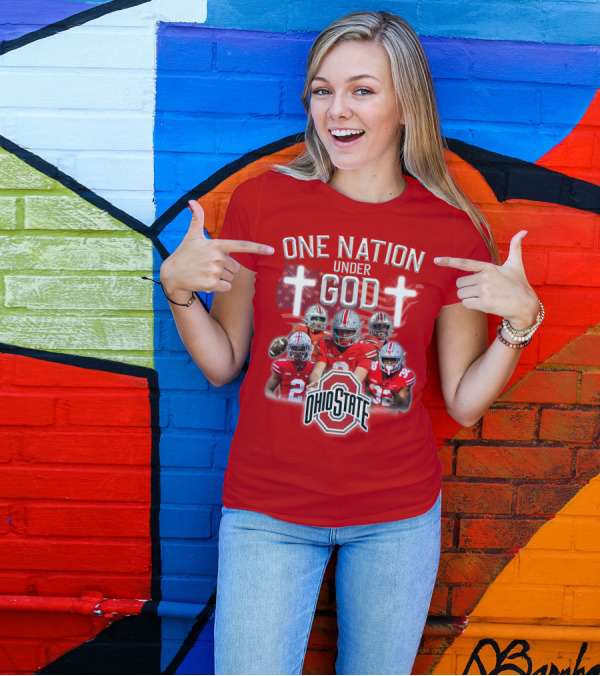 Ohio State Buckeyes One Nation Under God Football T-Shirt