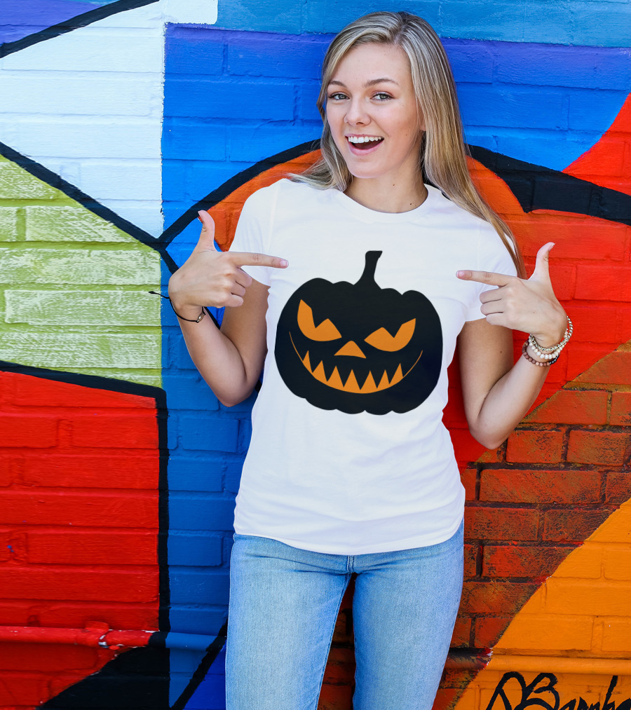 Scary Jack O Lantern Pumpkin Face T-Shirt