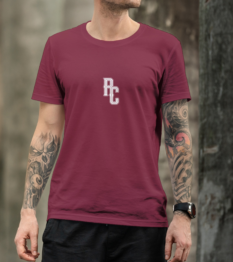 RC Monogram Burgundy Lettering T-Shirt