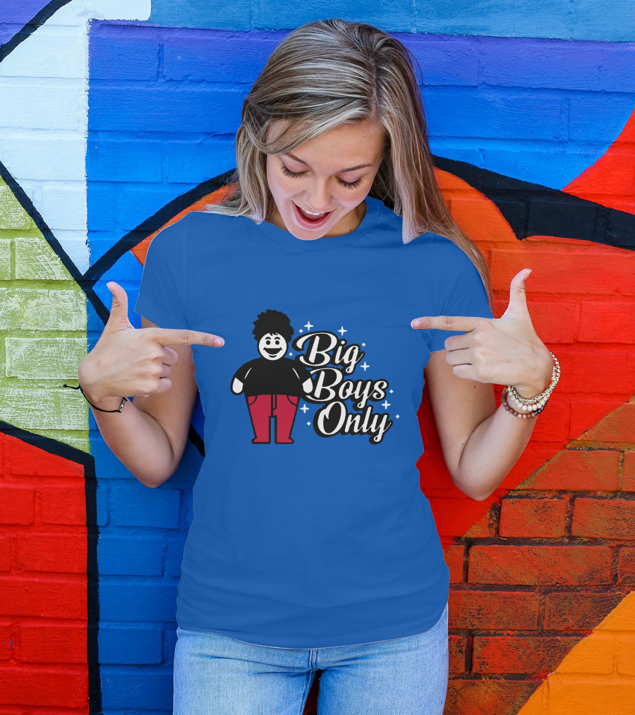 Big Boys Only Red Pants Cartoon Character T-Shirt