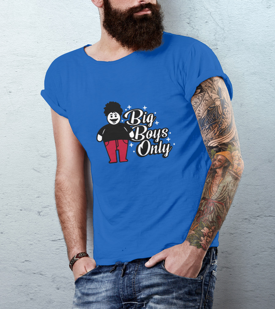 Big Boys Only Red Pants Cartoon Character T-Shirt
