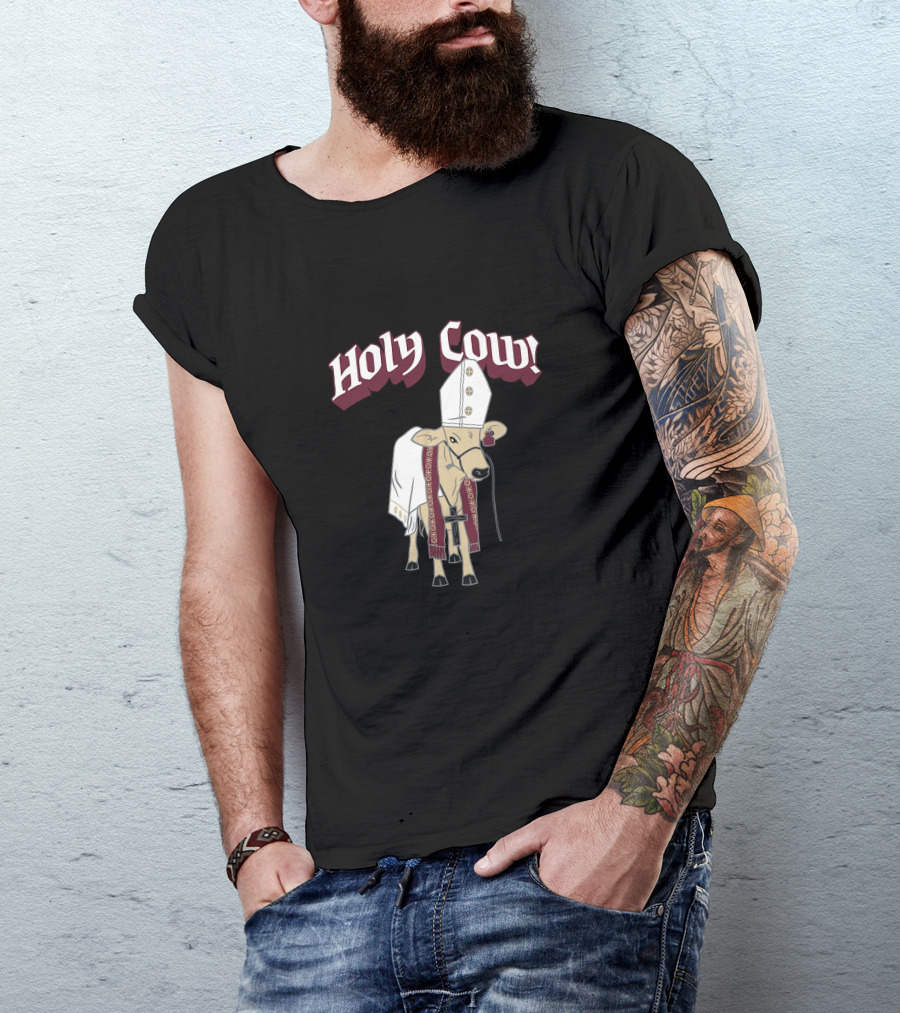HOLY COW Papal Attire With Mitre And Stole T-Shirt