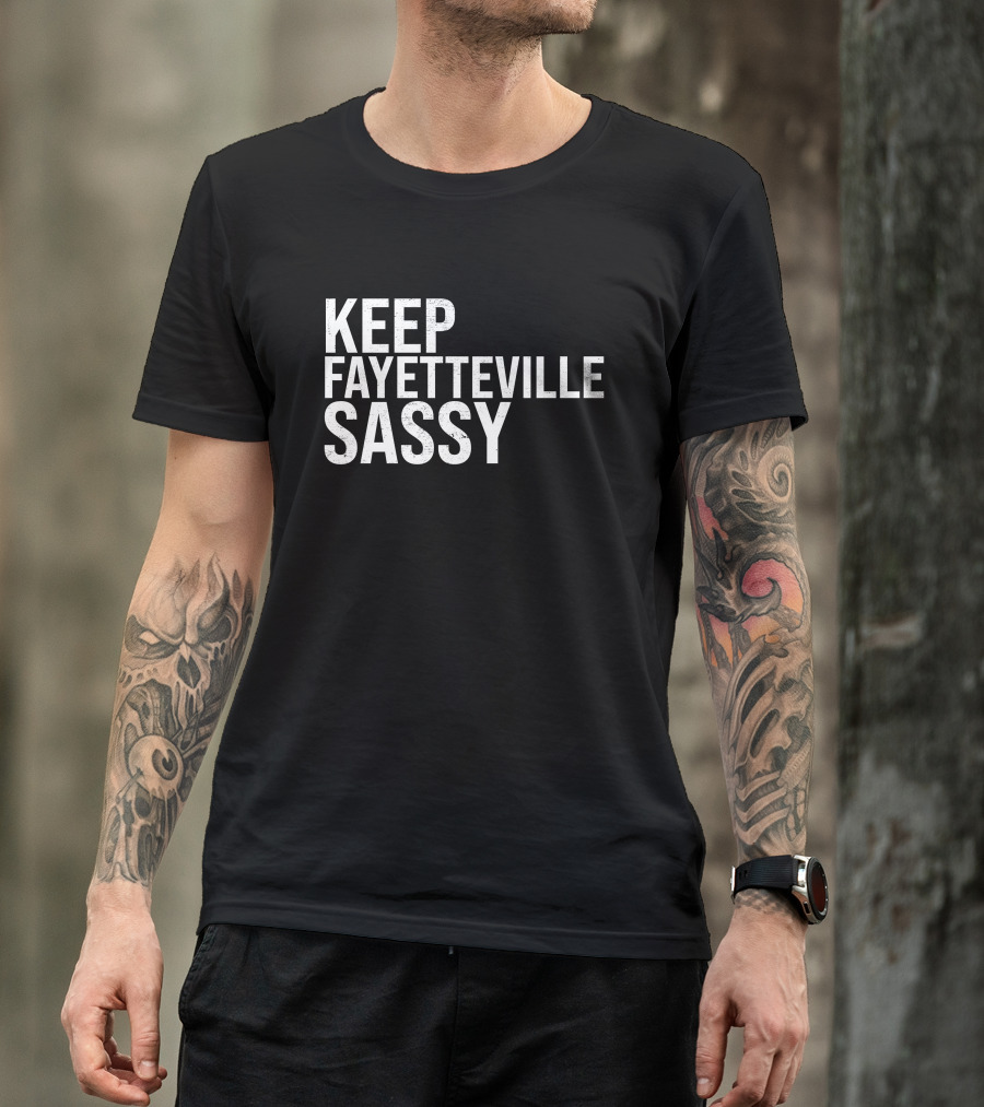 Keep Fayetteville Sassy Sassy's Red House Treylon Burks T-Shirt