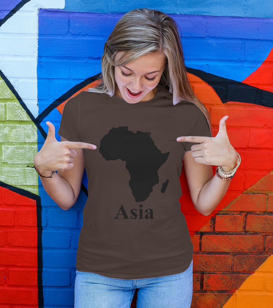 Terrible Maps Asia Map Silhouette Joke T-Shirt
