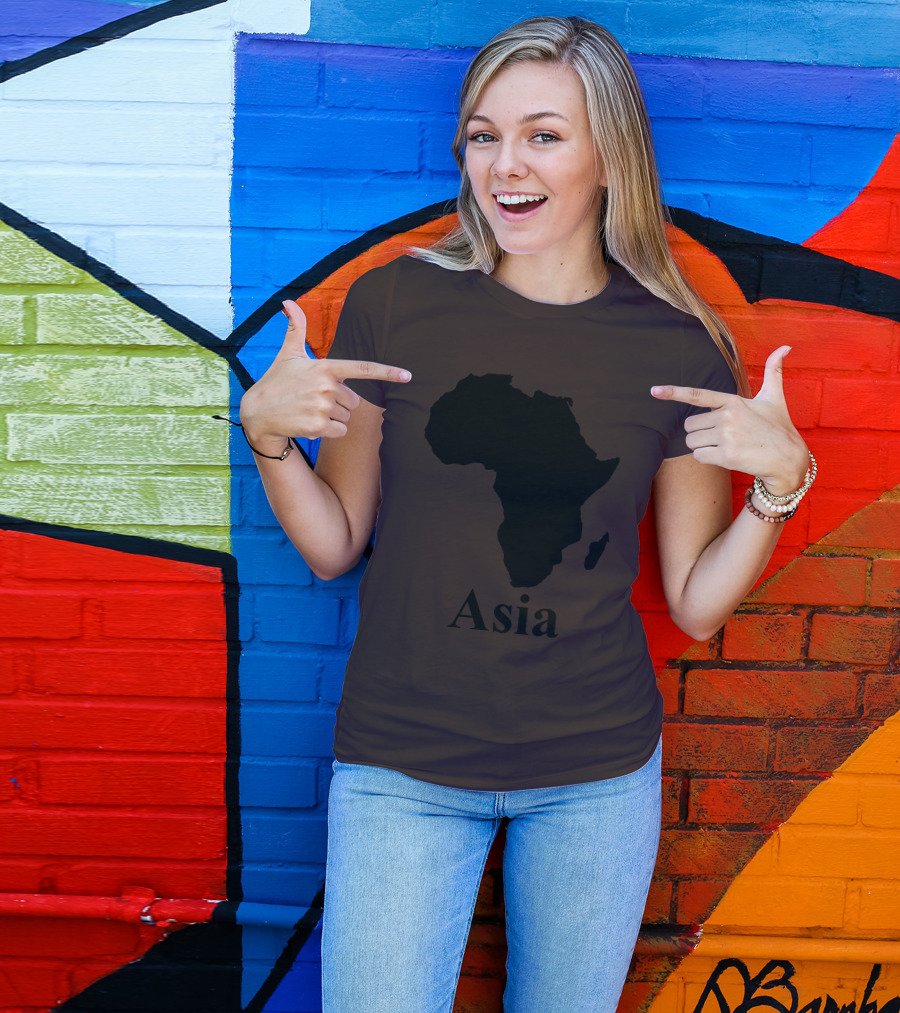 Terrible Maps Asia Map Silhouette Joke T-Shirt