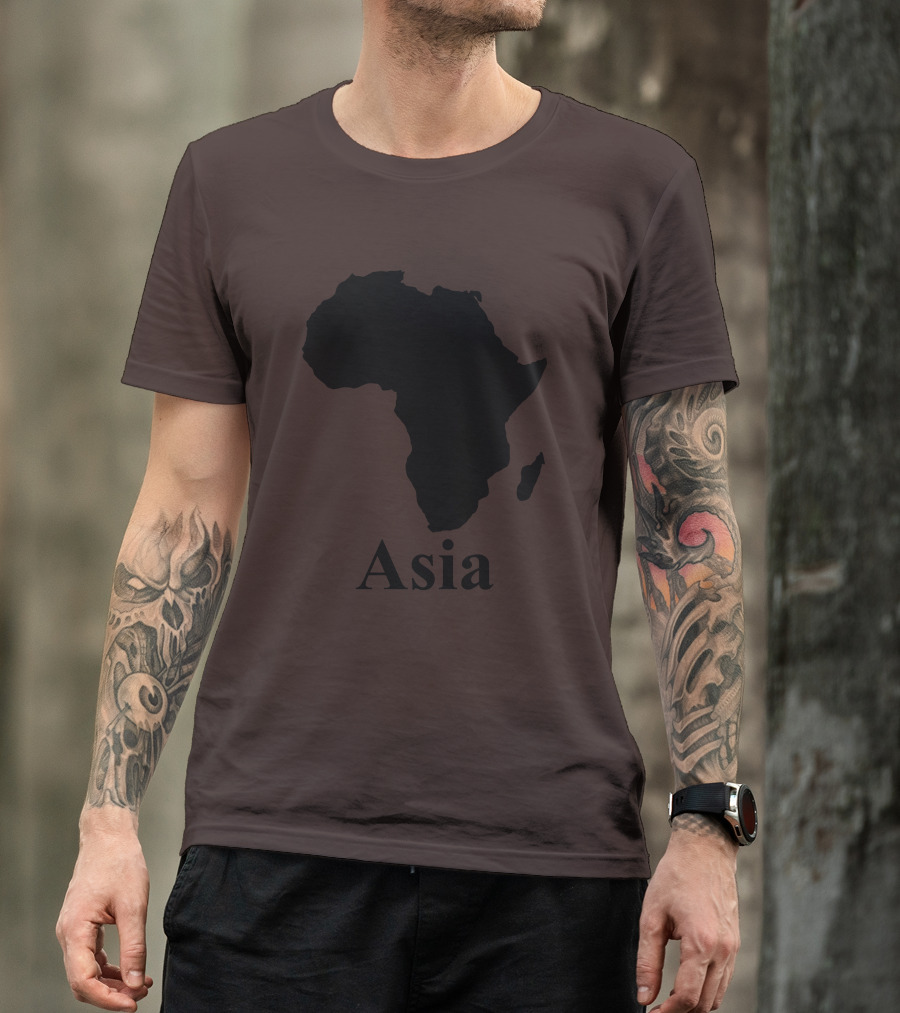 Terrible Maps Asia Map Silhouette Joke T-Shirt