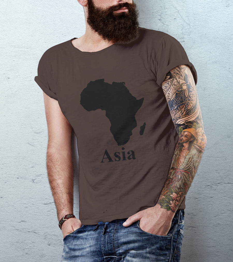 Terrible Maps Asia Map Silhouette Joke T-Shirt
