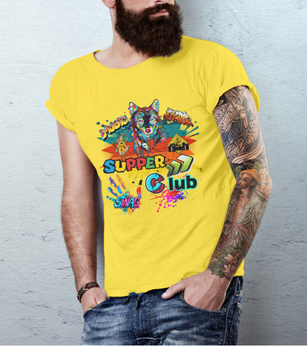 Supper Club Music Swag Street Art Wolf T-Shirt