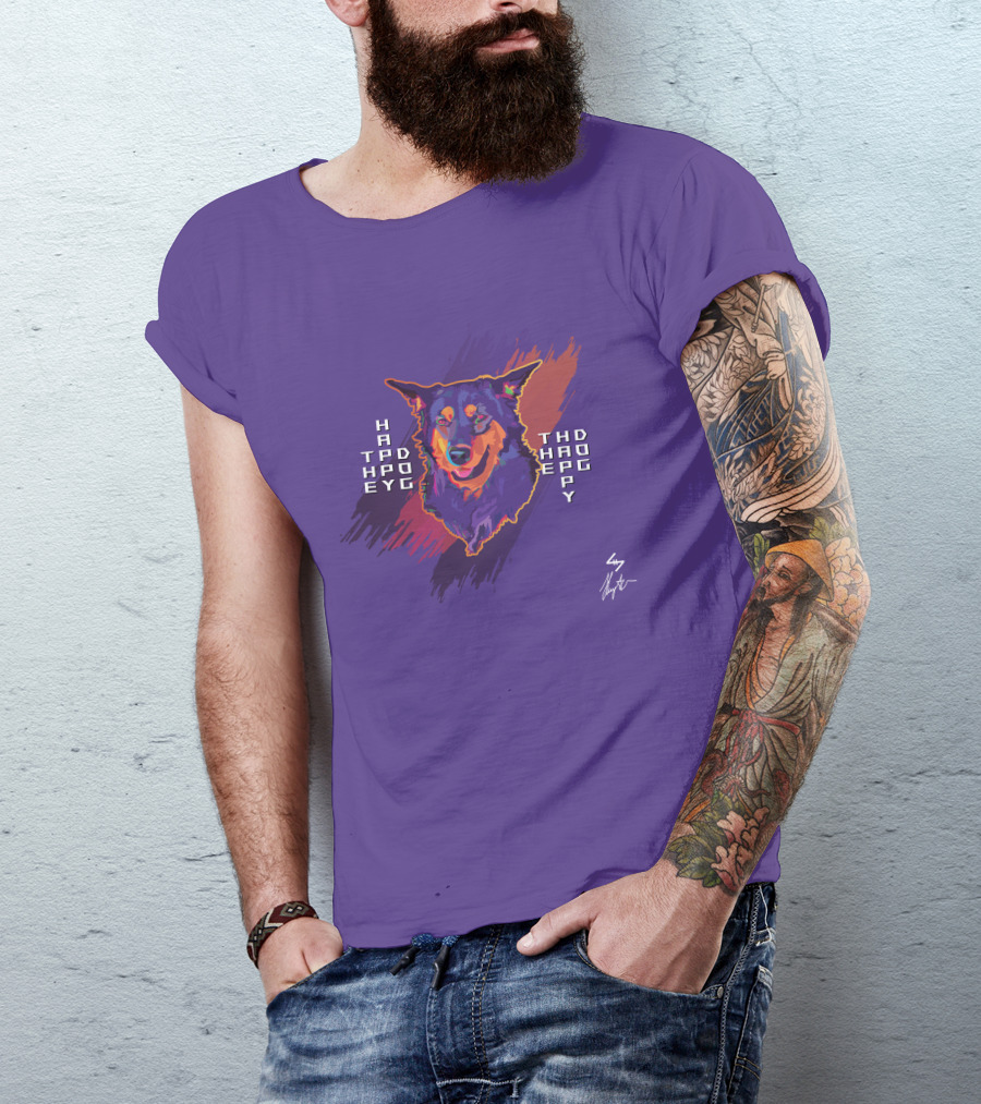 HAPPO TAPD EYO THD HAOP EPY Happy Dog T-Shirt