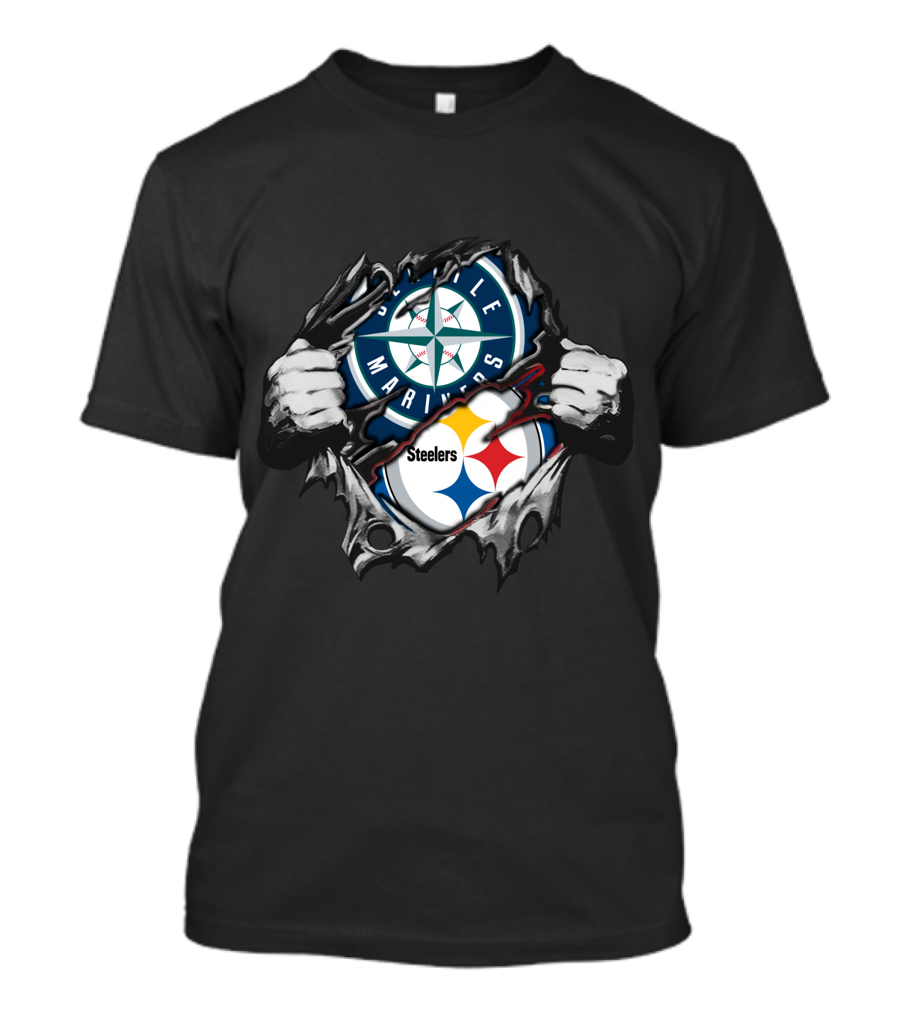 Seattle Mariners Steelers Logo Blend T-Shirt