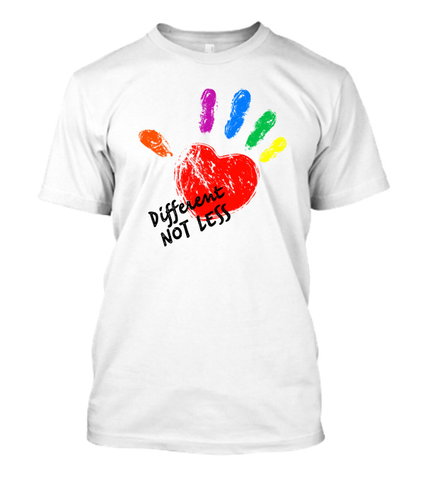 Different Not Less Autism Hand Love T-Shirt