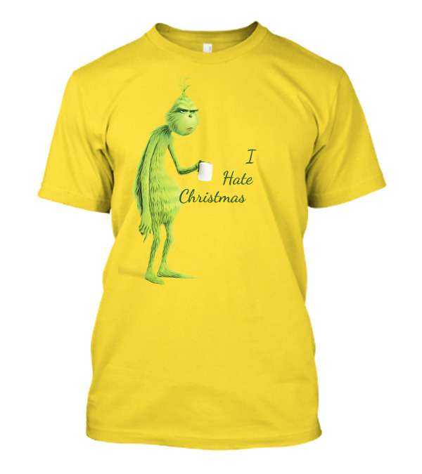 I Hate Christmas Grumpy Grinch With Coffee Mug T-Shirt