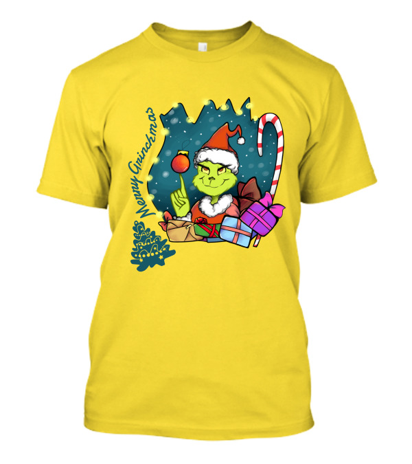 Merry Grinchmas Presents And Candy Cane Holiday Scene T-Shirt