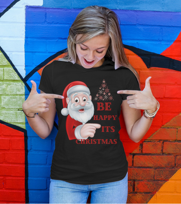 Santa Claus Be Happy Its Christmas Snowflake Tree T-Shirt
