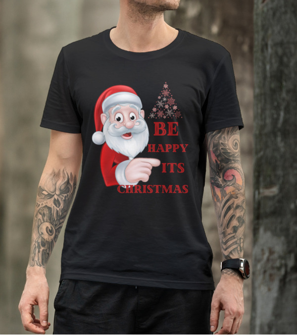 Santa Claus Be Happy Its Christmas Snowflake Tree T-Shirt