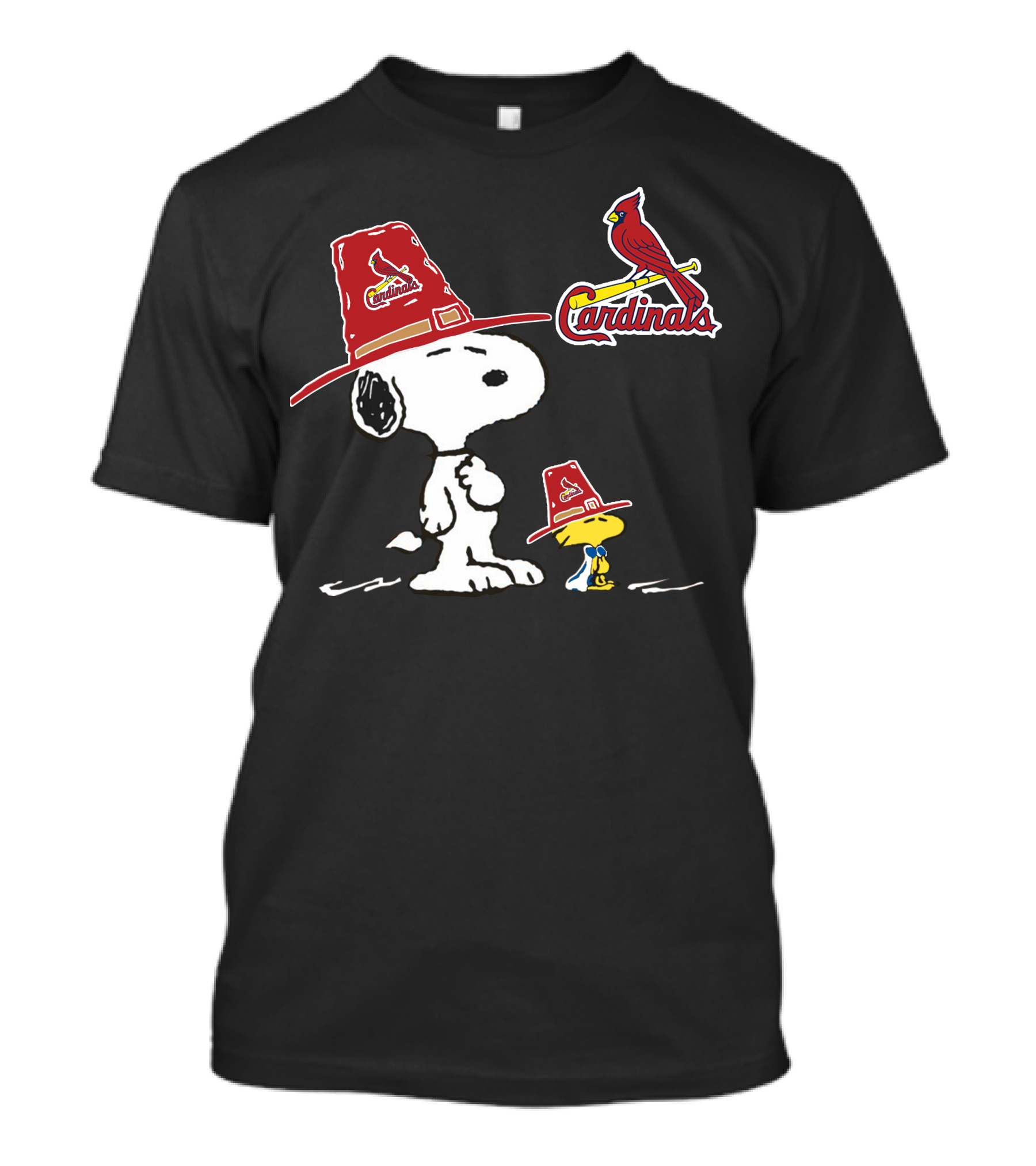 Snoopy Woodstock St Louis Cardinals Baseball Fan Characters T-Shirt