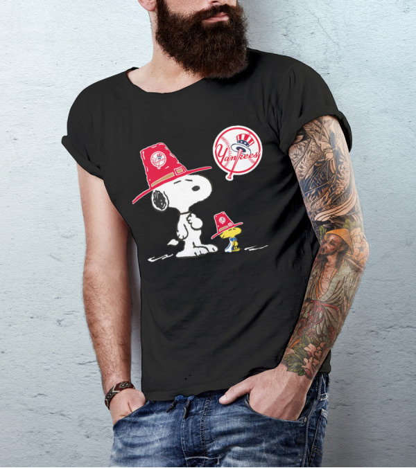 Yankees Snoopy Woodstock Baseball Hat T-Shirt