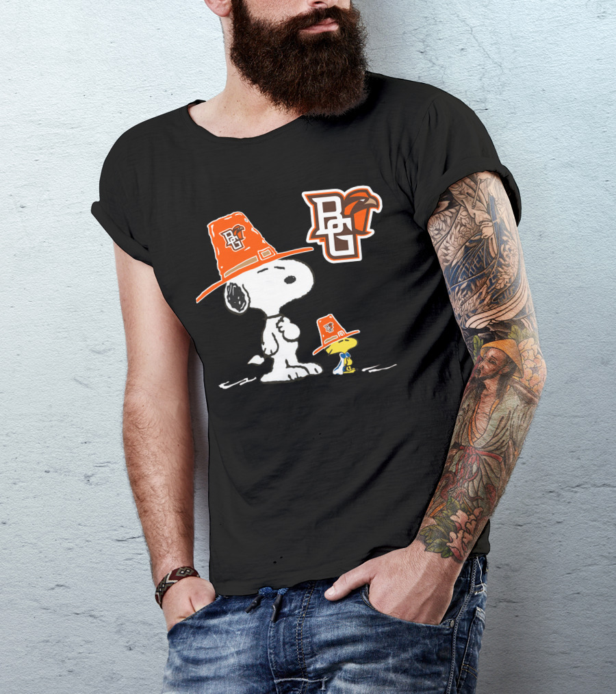 Bowling Green Falcons Snoopy Woodstock Pilgrim Hats T-Shirt