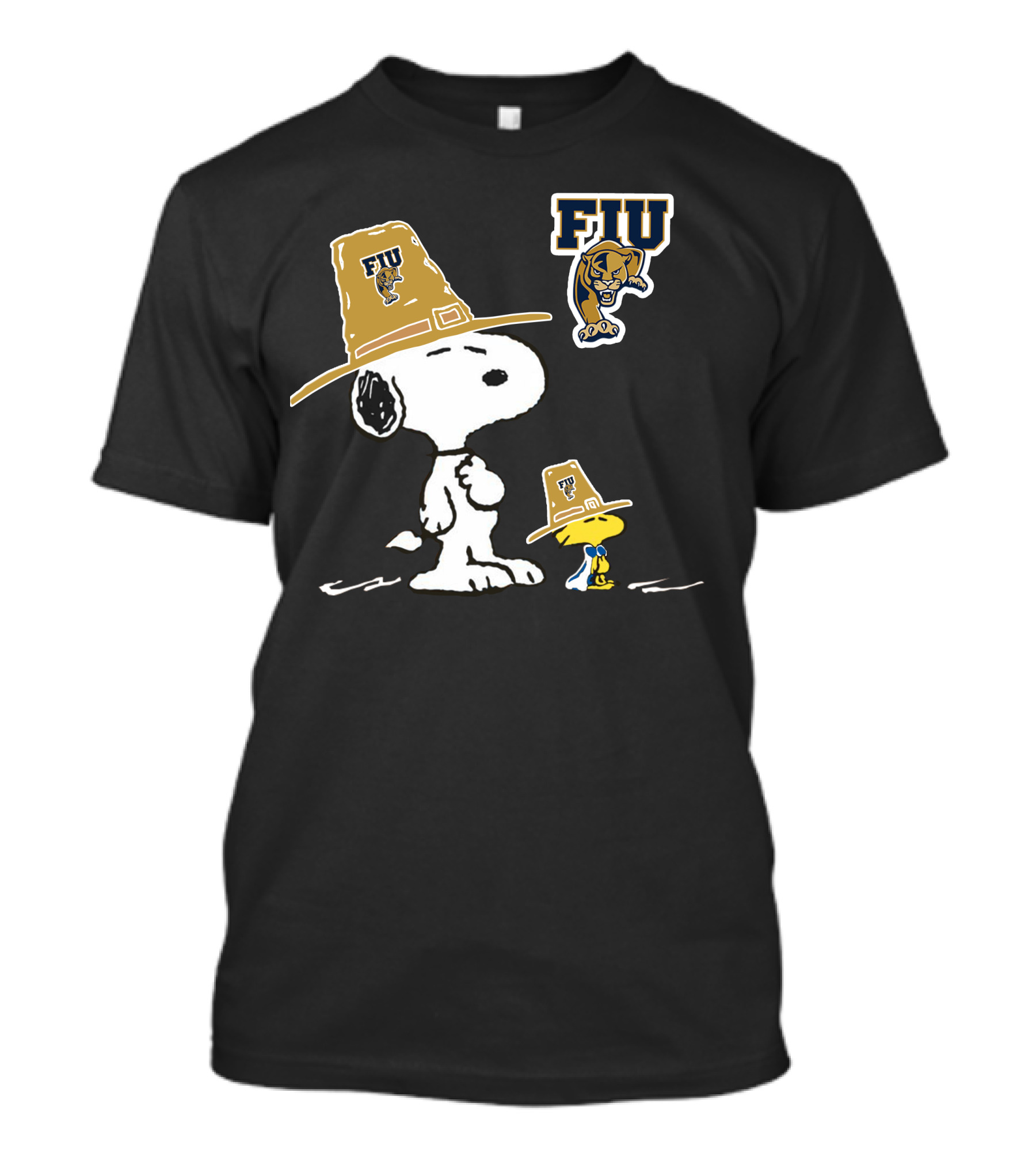 FIU Panthers Snoopy Thanksgiving Pilgrim Hat T-Shirt