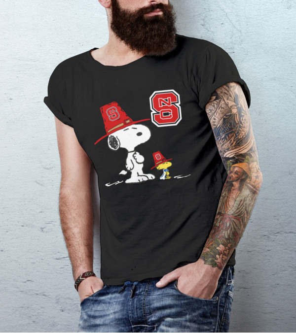 North Carolina State Wolfpack Snoopy Woodstock NC State T-Shirt