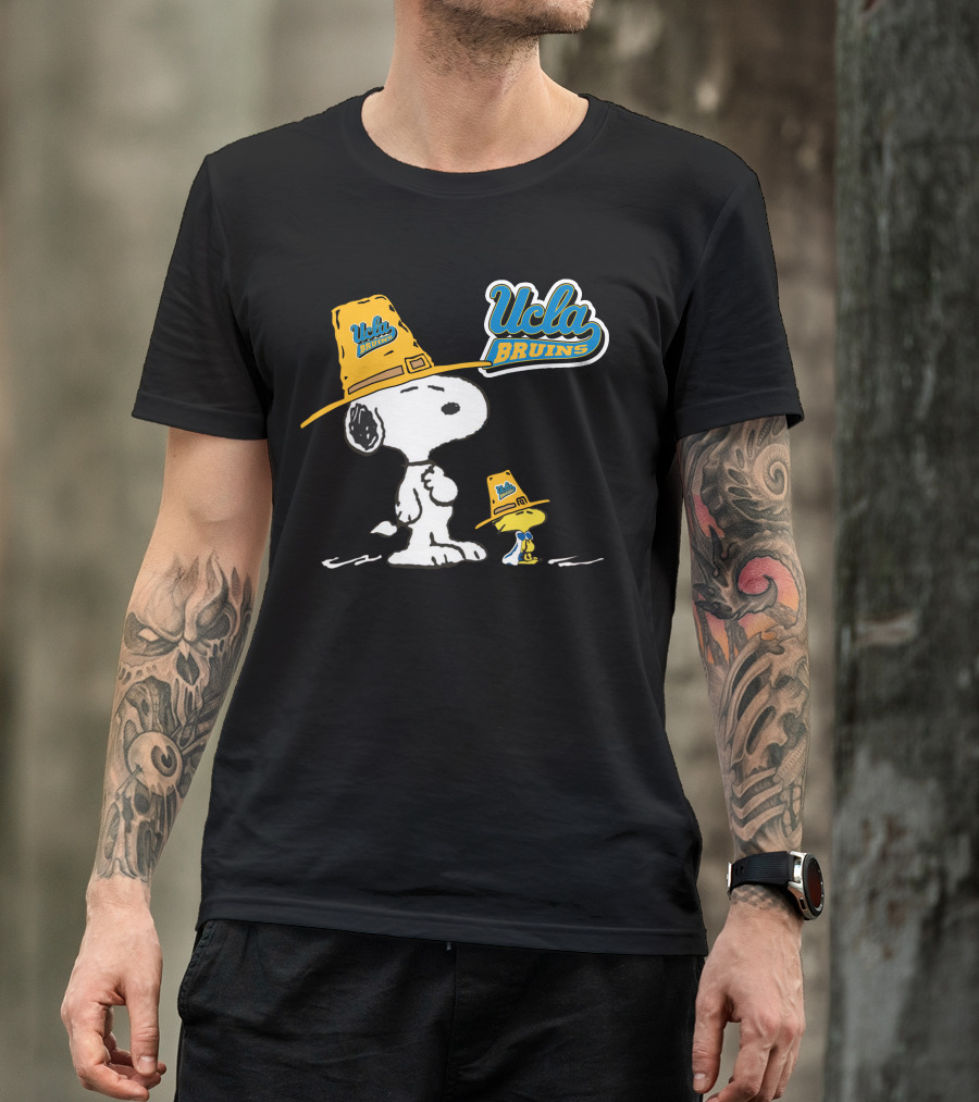 UCLA Bruins Snoopy And Woodstock In Yellow Hats T-Shirt