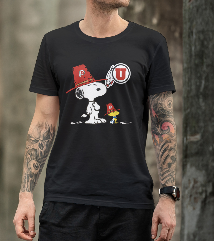 Utah Utes Snoopy Woodstock Football Fan Gear T-Shirt